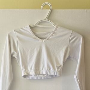 White Long Sleeve Crop Top
